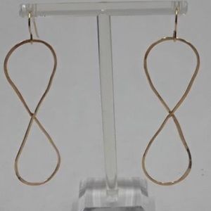 Preloved Handmade 10K Yellow Gold Infinity Design Drop Earrings